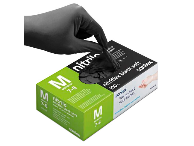 Green Stuff World Black Nitrile Gloves - M (100)