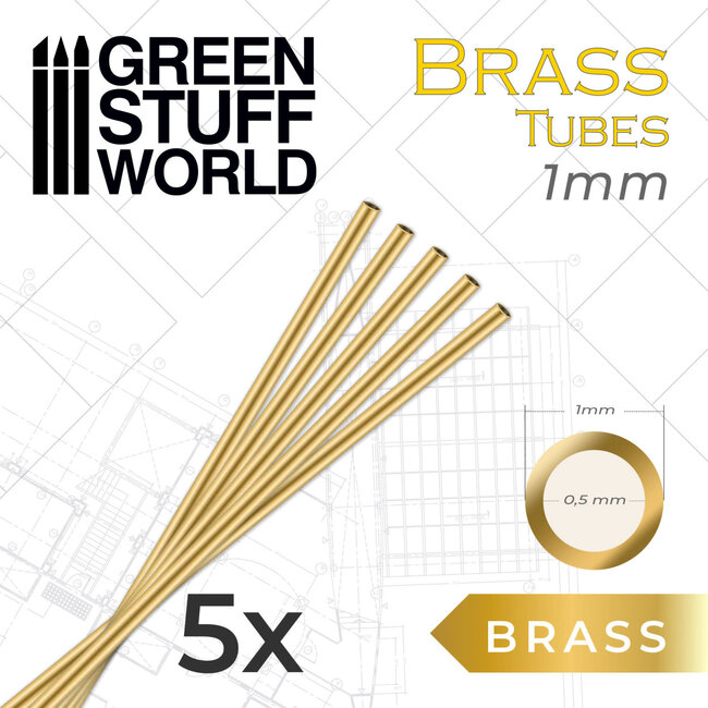 Green Stuff World Green Stuff World: Brass Tubes 1mm (5)