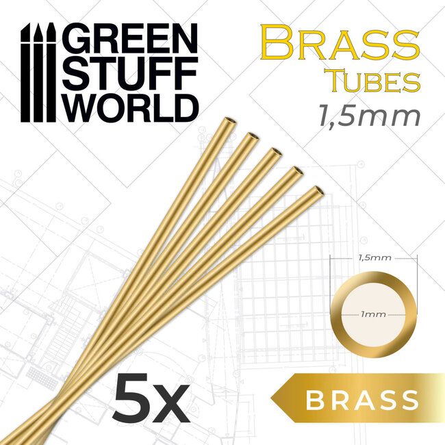 Green Stuff World Green Stuff World: Brass Tubes 1.5mm (5)