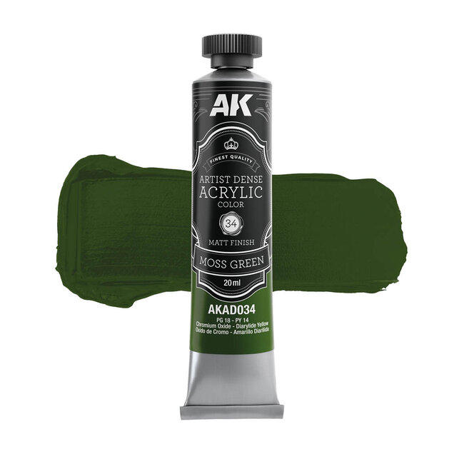 AK Interactive Artist Dense Acrylic Color - Green Color Set