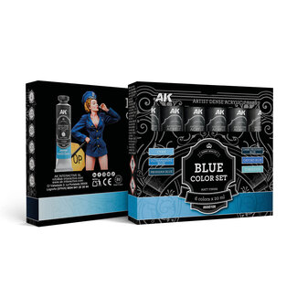 AK Interactive Artist Dense Acrylic Color - Blue Color Set