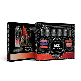 AK Interactive Artist Dense Acrylic Color - Red Color Set