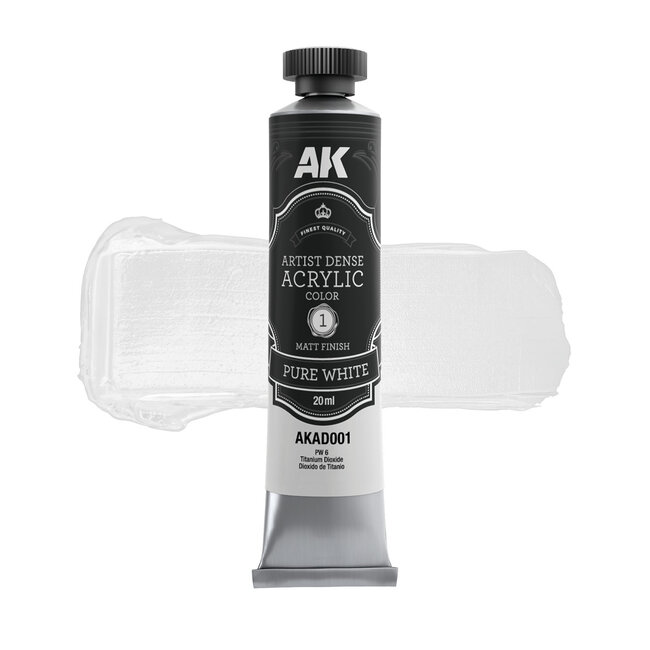 AK Interactive Artist Dense Acrylic Color - Black & White Color Set