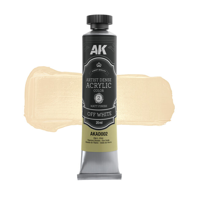 AK Interactive Artist Dense Acrylic Color - Black & White Color Set