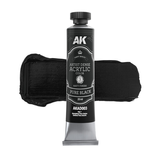 AK Interactive Artist Dense Acrylic Color - Black & White Color Set