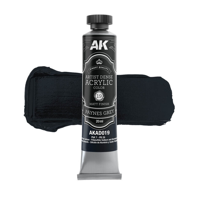 AK Interactive Artist Dense Acrylic Color - Black & White Color Set
