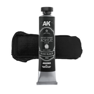 AK Interactive Artist Dense Acrylic Color - Pure Black