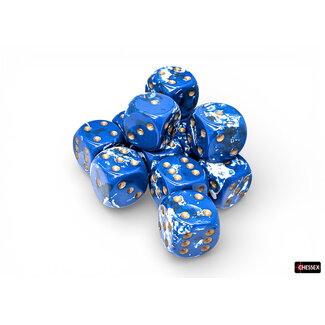Chessex Wavebreak/gold - 12 Brush - 16mm D6 Dice Block