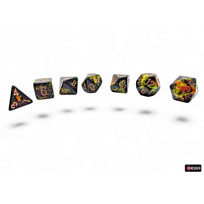 Chessex Deep Forest/gold - Brush - Polyhedral 7-Die Set