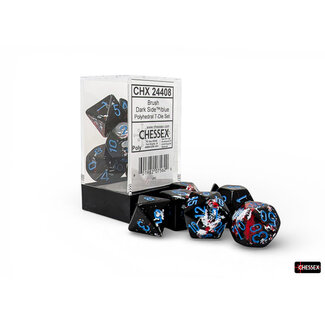 Chessex Dark Side/blue - Brush - Polyhedral 7-Die Set