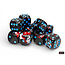 Chessex Dark Side/blue - 12 Brush - 16mm D6 Dice Block