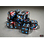 Chessex Dark Side/blue - 12 Brush - 16mm D6 Dice Block