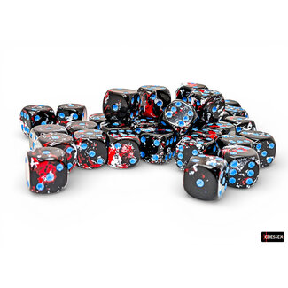 Chessex Dark Side/blue - 36 Brush - 12mm D6 Dice Block