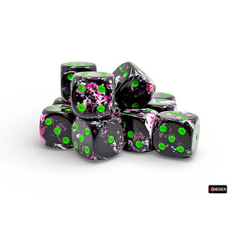 Chessex Paintball/green - 12 Brush - 16mm D6 Dice Block
