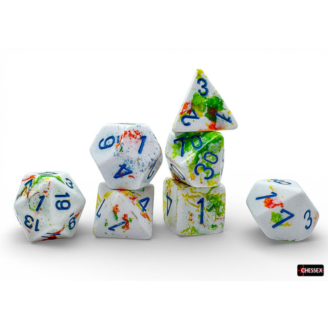 Chessex Breezy/blue - Brush - Polyhedral 7-Die Set