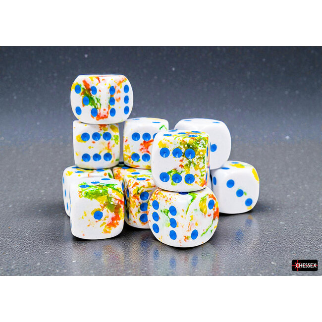 Chessex Breezy/blue - 12 Brush - 16mm D6 Dice Block