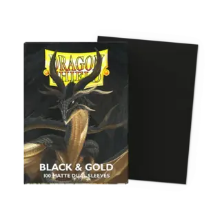 Dragon Shield Black & Gold - Matte Dual Sleeves (100 Standard Size Sleeves)