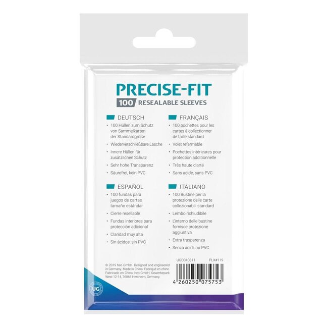 Ultimate Guard Precise-Fit - 100 Resealable Sleeves