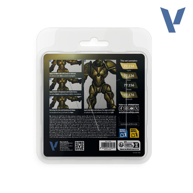 Vallejo True Metallic Metal - Paint Set - Greenish Gold