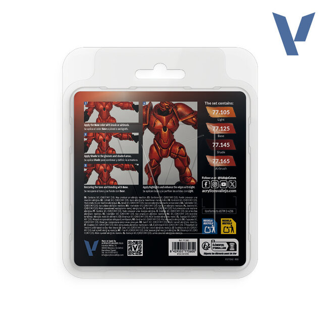 Vallejo True Metallic Metal - Paint Set - Forged Red