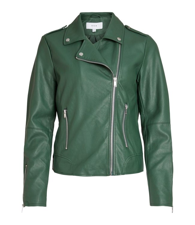 Only Carmakoma CARVERA Faux Leather Biker OTW green Jacket