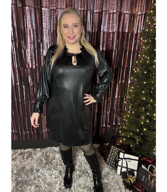 Jurk leatherlook clearance