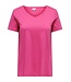 Carbonnie Life S/S V-Neck A-Shape Tee Raspberry Rose