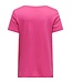 Carbonnie Life S/S V-Neck A-Shape Tee Raspberry Rose