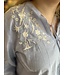 CARLESSY L/S EMB TOP WVN Cashmere Blue CLOUD DANCER EMBROIDERY