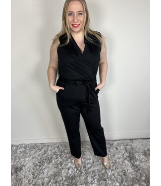 CARSOFI S/L BELT JUMPSUIT JRS Black