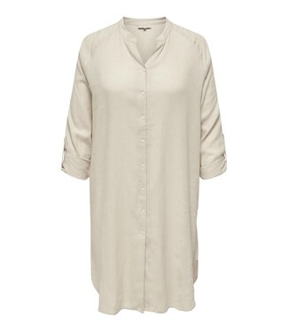 CARTOKYO L/S LINEN BLEND DRESS WVN Moonbeam