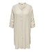 CARTOKYO L/S LINEN BLEND DRESS WVN Moonbeam