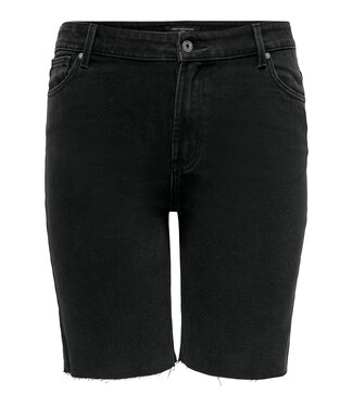 CARMILY HW LONG SHORTS RAW BB MAS0033 BLACK DENIM