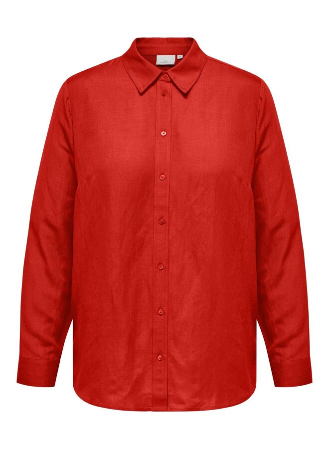 CARSIFF L/S LOOSE SHIRT WVN red alert