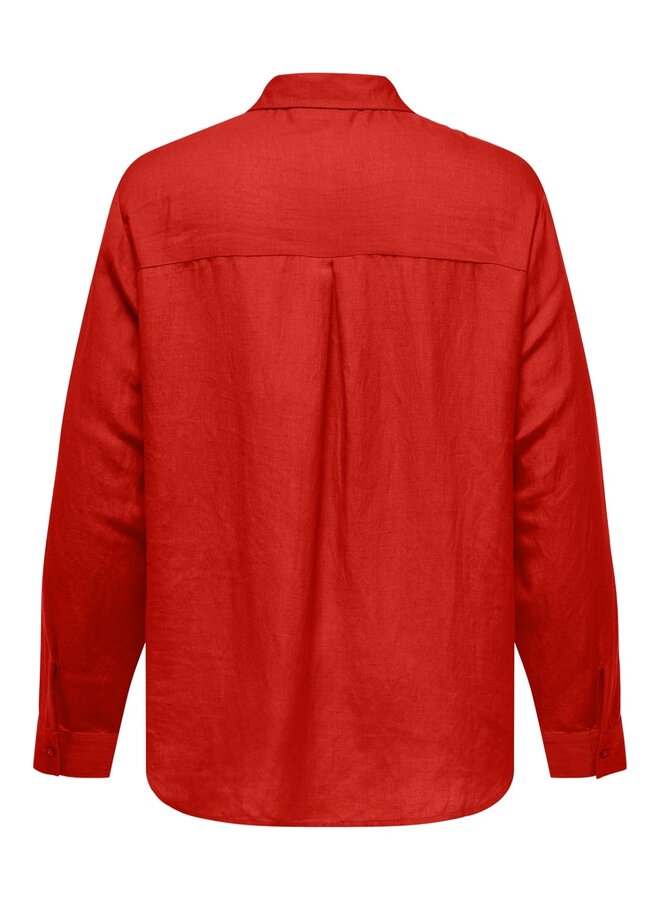 CARSIFF L/S LOOSE SHIRT WVN red alert