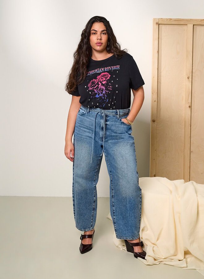 CARGIANNA MW BALLOON WIDE LEG DNM DOT Medium Blue Denim