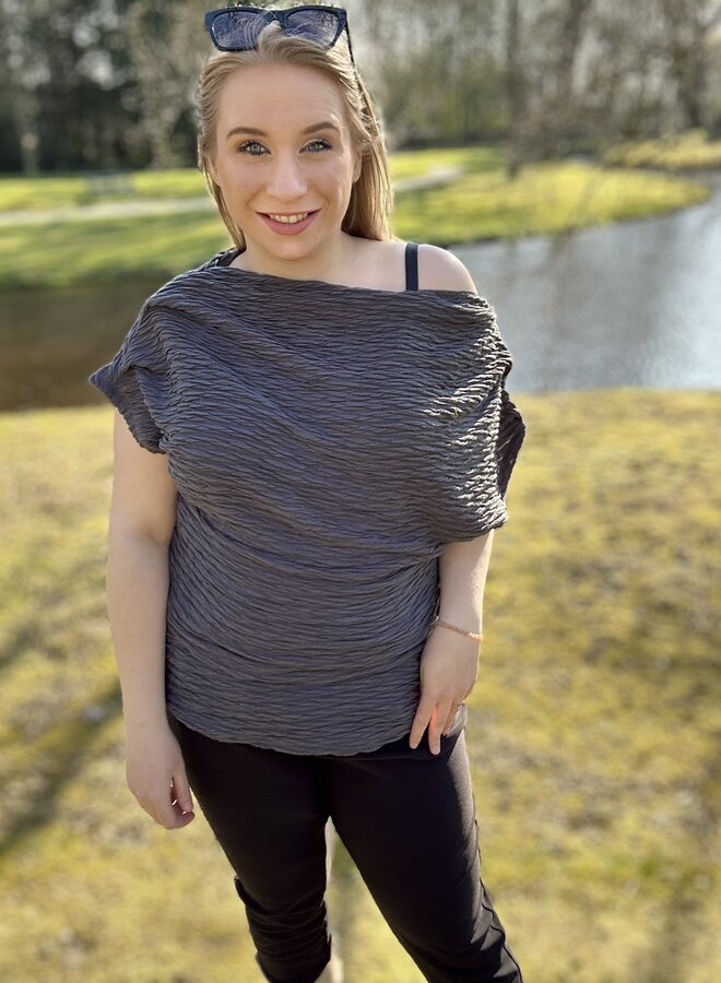 VMCFIE ONE SHOULDER TOP JRS GA CUR Asphalt