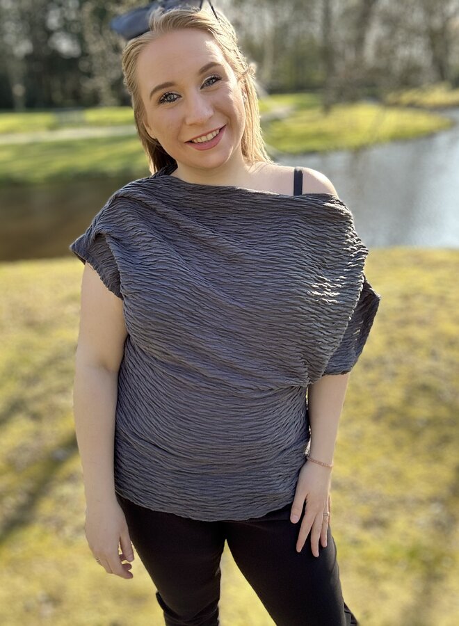 VMCFIE ONE SHOULDER TOP JRS GA CUR Asphalt