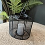 Windlicht incl. Kaars Zwart Metaal