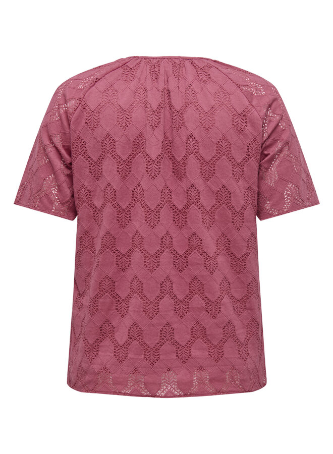 CARCLEANOR SS V-NECK TOP WVN Earth Red