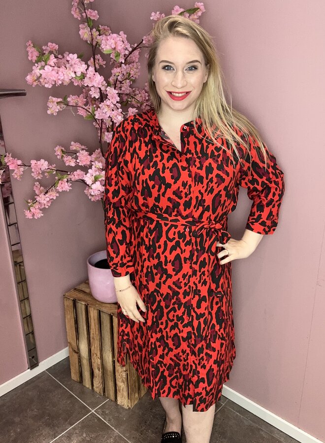 CARHARMONY LIFE 3/4 BLK DRESS AOP BS Poppy Red UPSCALED LEO