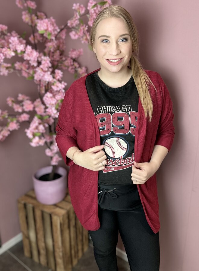CARTENNA 3/4 CARDIGAN JRS Ruby Wine