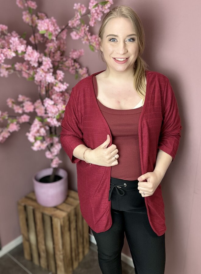 CARTENNA 3/4 CARDIGAN JRS Ruby Wine