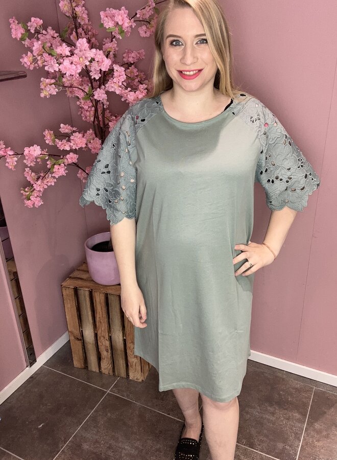 CARGLORIA S/S O-NECK ABK DRESS JRS Chinois Green