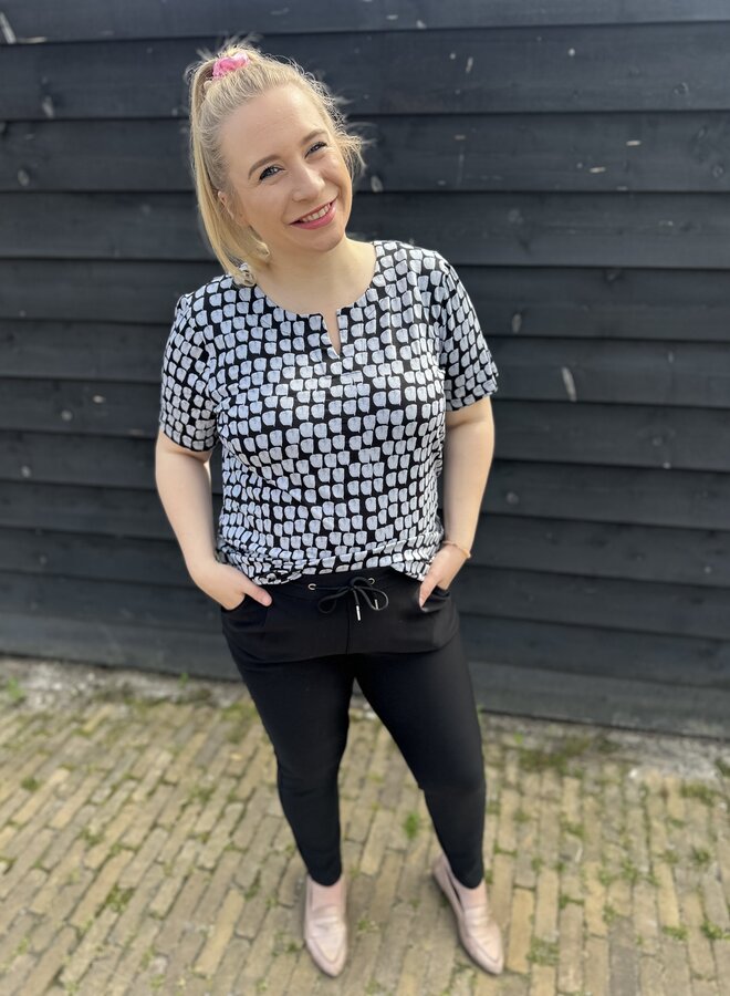 KVmella Jersey Blouse 107741 Black/Blue Grapic dot