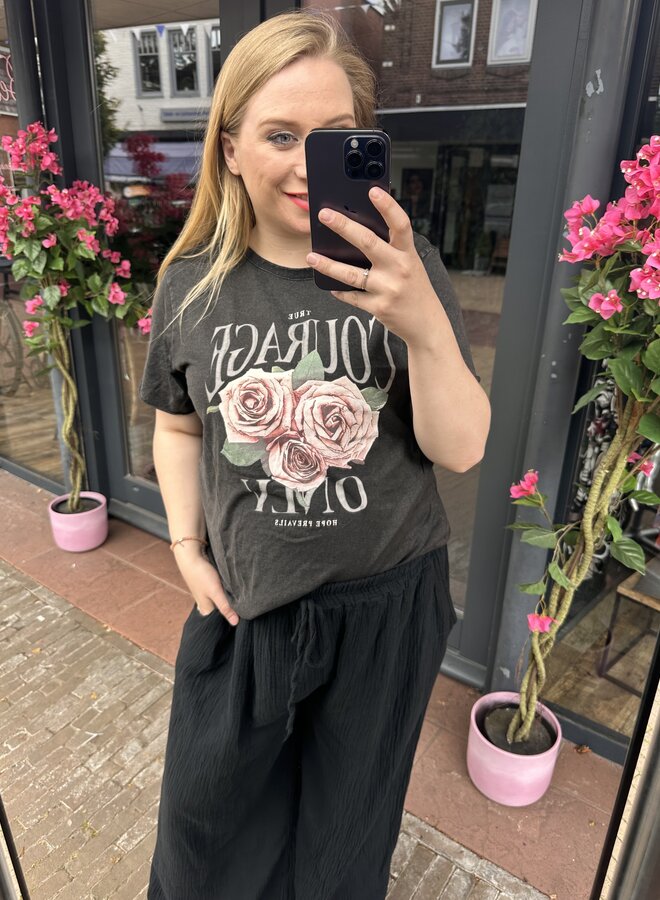CARLUCY LIFE REG S/S TOP JRS NOOS Black/Rose coura