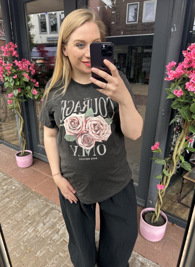 CARLUCY LIFE REG S/S TOP JRS NOOS Black/Rose coura