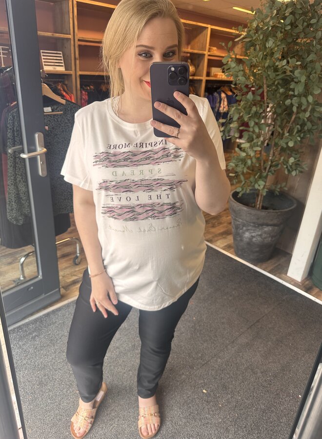 CARCRUZ LIFE SS O-NECK REG TEE JRS Cloude dancer/zebra