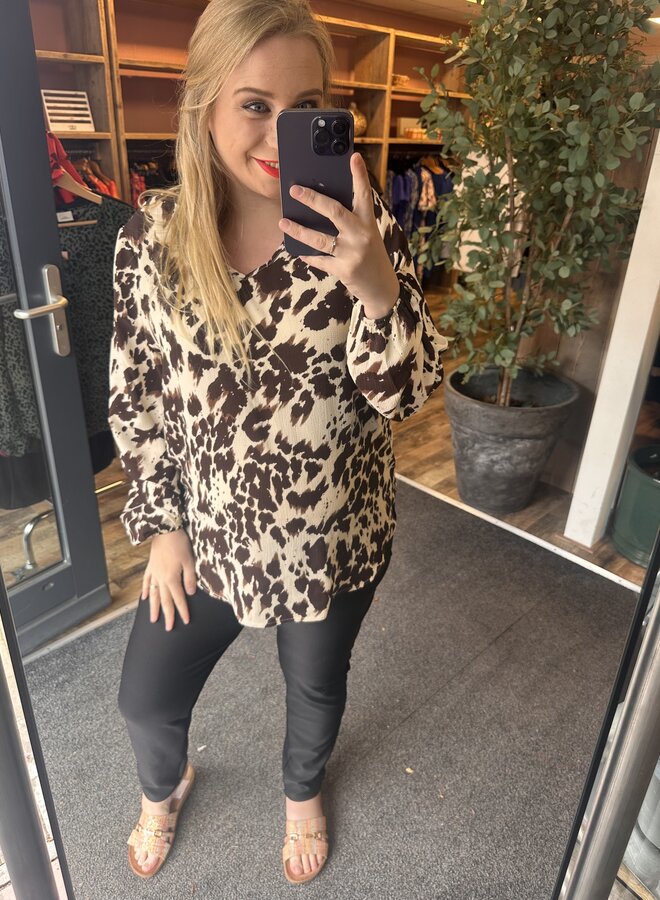 CARVICA LIFE L/S V-NECK WVN NOOS Black/splassed