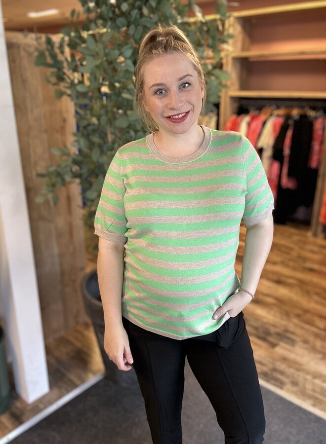 Kclizzy striped pullover feather gray mel/green